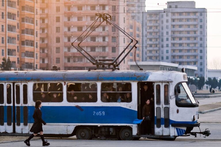 Czech trams running in North Korea's capital city, Pyongyang.