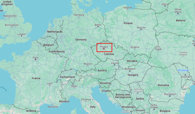 where is Prague on a map